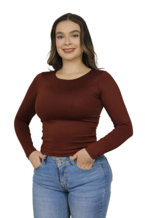 BLUSA CUELLO REDONDO MANGA LARGA