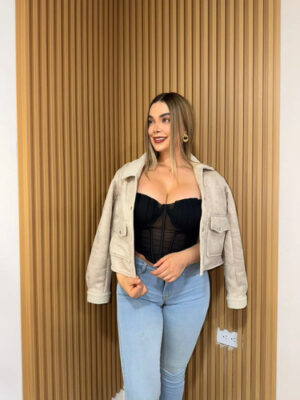 Chaqueta Mujer, Gamuzada ,internamente Ovejera, Abrigada Beige Sm Gamuza-ovejera