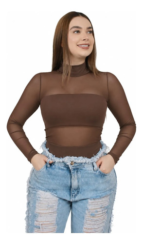 Body Yoga En Lycra  Blusa Moda , Manga Larga Mallatex