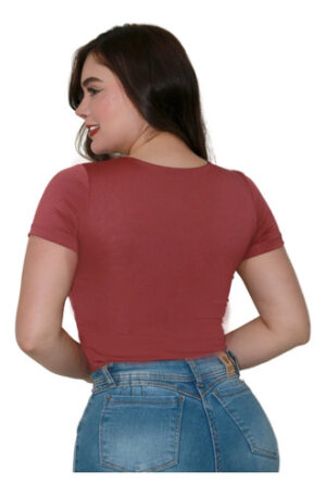 Body Mujer * Control Manga Corta Licrado Doble, Blusa Bodie Oro Rosa Lisa L Xl